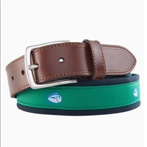 Southern tide skipjack green ribbon belt